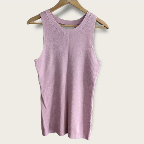 Cyrus Tops - Cyrus soft mauve pink ribbed stretch sleeveless tank sweater medium New with Tag